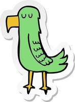 sticker of a cartoon parrot vector