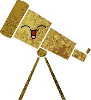 retro illustration style cartoon telescope vector