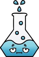 gradient shaded cartoon science beaker vector