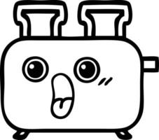 line drawing cartoon of a toaster vector