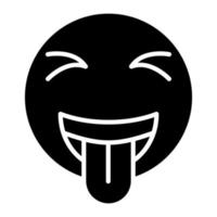 Squinting Face with Tongue Glyph Icon vector