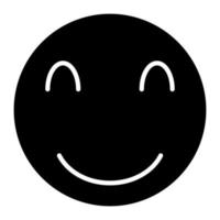 Smiling Face Glyph Icon vector