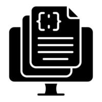 Programming Notes Glyph Icon vector