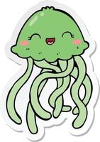 sticker of a cute cartoon jellyfish