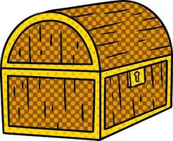 cartoon doodle of a treasure chest vector