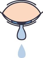 flat color retro cartoon crying eye vector