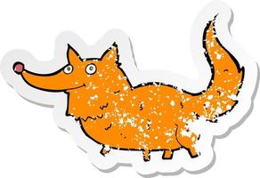 retro distressed sticker of a cartoon little dog vector