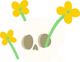 skull with flowers vector