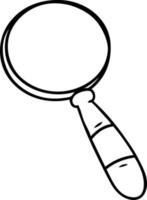 line drawing doodle of a magnifying glass vector