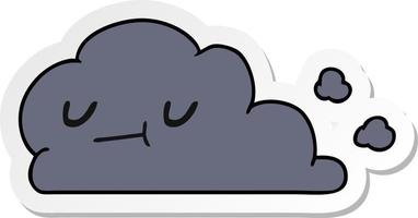sticker cartoon of kawaii happy cloud vector