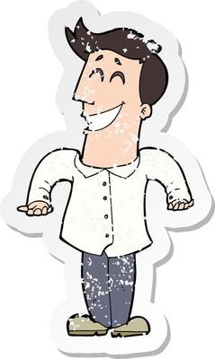 retro distressed sticker of a cartoon businessman