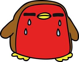 cartoon cute kawaii red robin vector