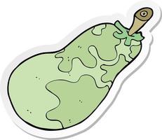 sticker of a cartoon pear vector
