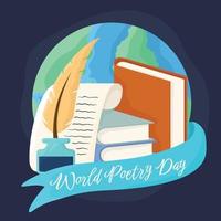 World Poetry Day Concept vector