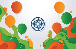 fondo del día de la independencia de india con concepto de corte de papel vector