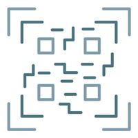QR Code Scan Line Two Color Icon vector