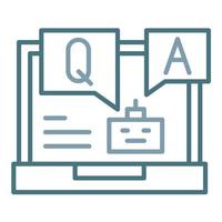 Question and Answer Line Two Color Icon vector