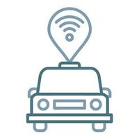 Connected Vehicle Line Two Color Icon vector