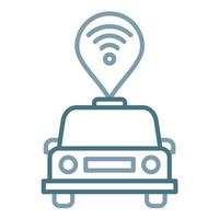 Connected Vehicle Line Two Color Icon vector