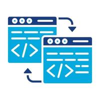 Code Refactoring Glyph Two Color Icon vector