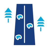 Unsealed Road Glyph Two Color Icon vector