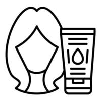 Hair Mask Line Icon vector