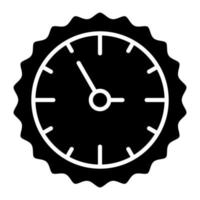 Wall Clock Glyph Icon vector