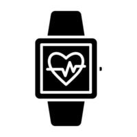 Heart Rate Glyph Icon vector