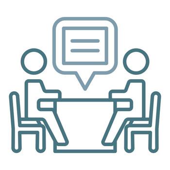 Interview Line Two Color Icon vector