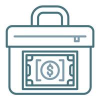 Cash Suitcase Line Two Color Icon vector