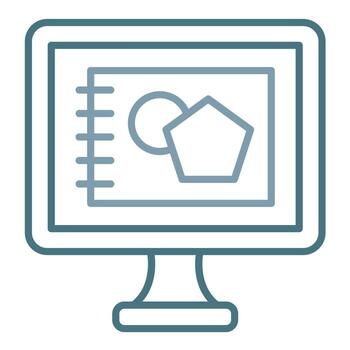 Digital Sketch Line Two Color Icon vector