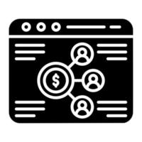 Web Affiliate Marketing Glyph Icon vector