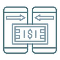 Money Transfer Line Two Color Icon vector