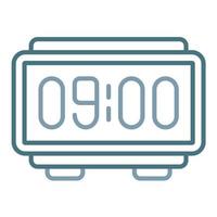 Digital Clock Line Two Color Icon vector