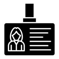 Identification Card Glyph Icon vector
