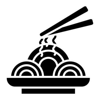 pad thai icono de glifo vector