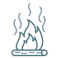 Fire Pollution Line Two Color Icon vector