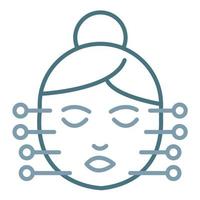 Face Acupuncture Line Two Color Icon vector