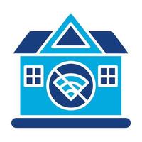 NO Wifi Home Glyph Two Color Icon vector