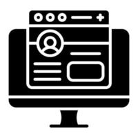 icono de glifo de desarrollo frontend vector