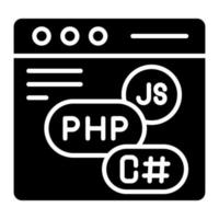 Coding Language Glyph Icon vector