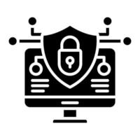 Website Security Glyph Icon vector