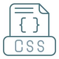 icono de dos colores de línea de archivo css vector