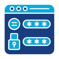 Website Password Glyph Two Color Icon vector