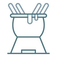 Fondue Line Two Color Icon vector