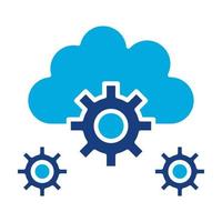 Cloud Setting Glyph Two Color Icon vector