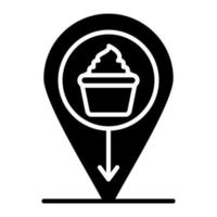 Bakery Location Glyph Icon vector