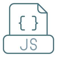 línea de archivo javascript icono de dos colores vector