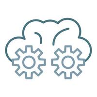 Cloud Settings Line Two Color Icon vector