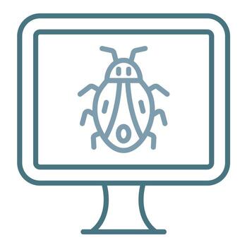 Computer Bug Line Two Color Icon vector
